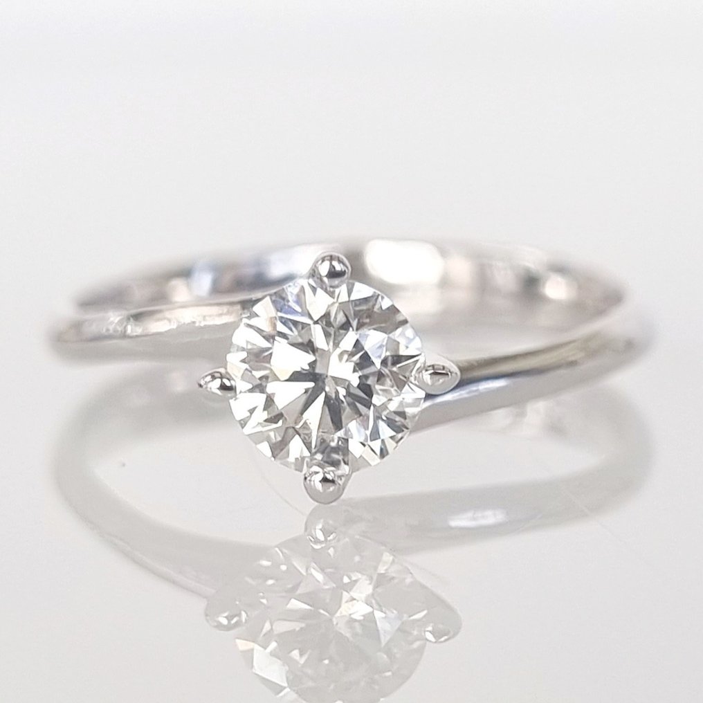 Verlobungsring - 14 kt Weißgold Diamant  (Natürlich) #1.1