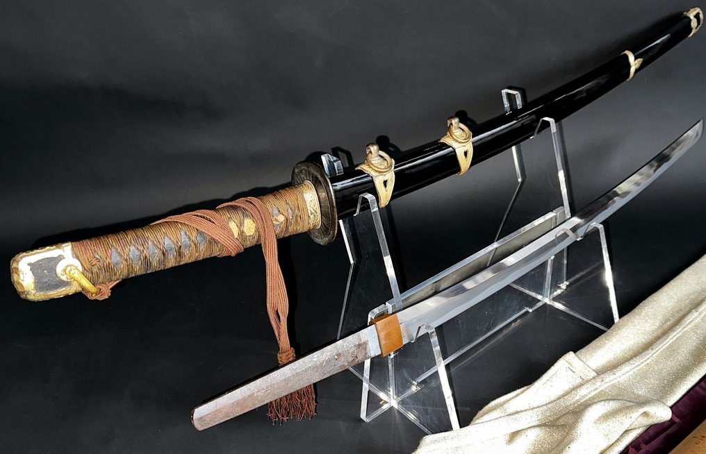 Masuda Masaaki japán minatogava szentély kardja az eredeti Koshireában. - Japán acél - Masuda Masaaki - Japán - 1945 #1.1