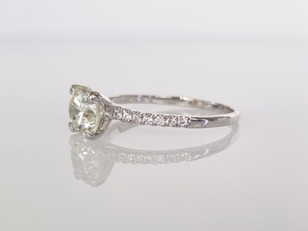 订婚戒指 - 14K包金 白金 -  1.14ct. tw. 钻石  (天然) #2.2