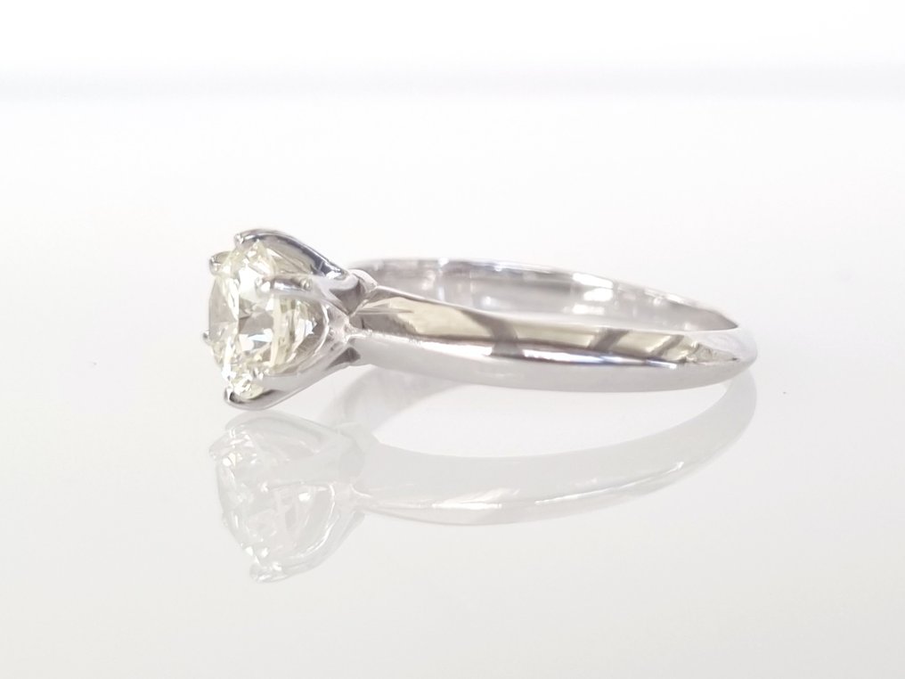 訂婚戒指 - 14 克拉 白金 -  1.01 tw. 鉆石  (天然) #3.2
