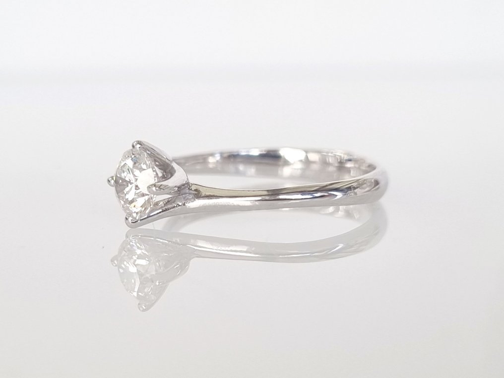 訂婚戒指 - 14 克拉 白金 鉆石  (天然) #2.2