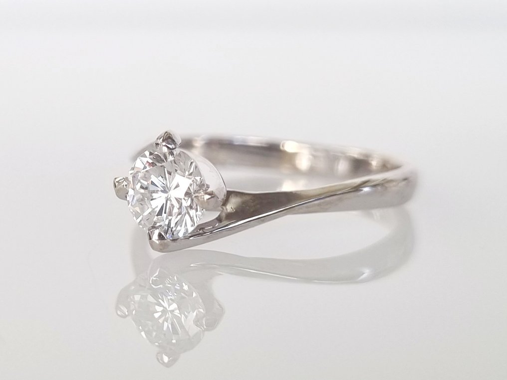 Forlovelsesring - 18 karat Hvitt gull -  0.51ct. tw. Diamant  (Naturlig) #3.2