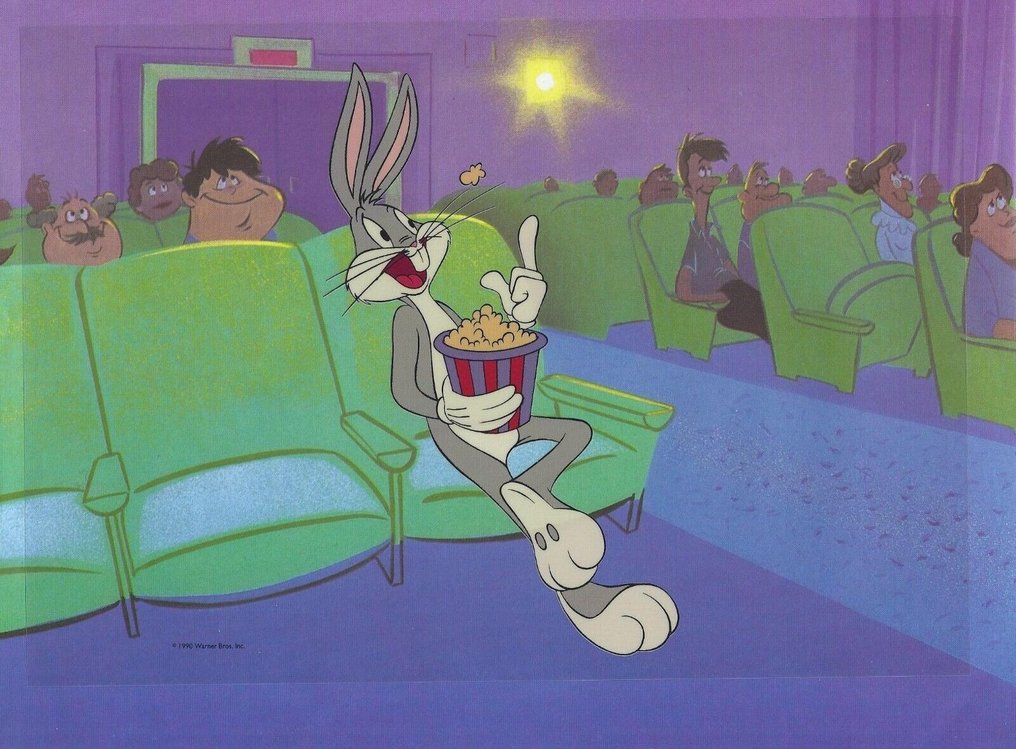 Warner Bros - 1 "Bugs Bunny At The Movies" Sericel Animaatio Art Cel 1990 EX Cond #2.1