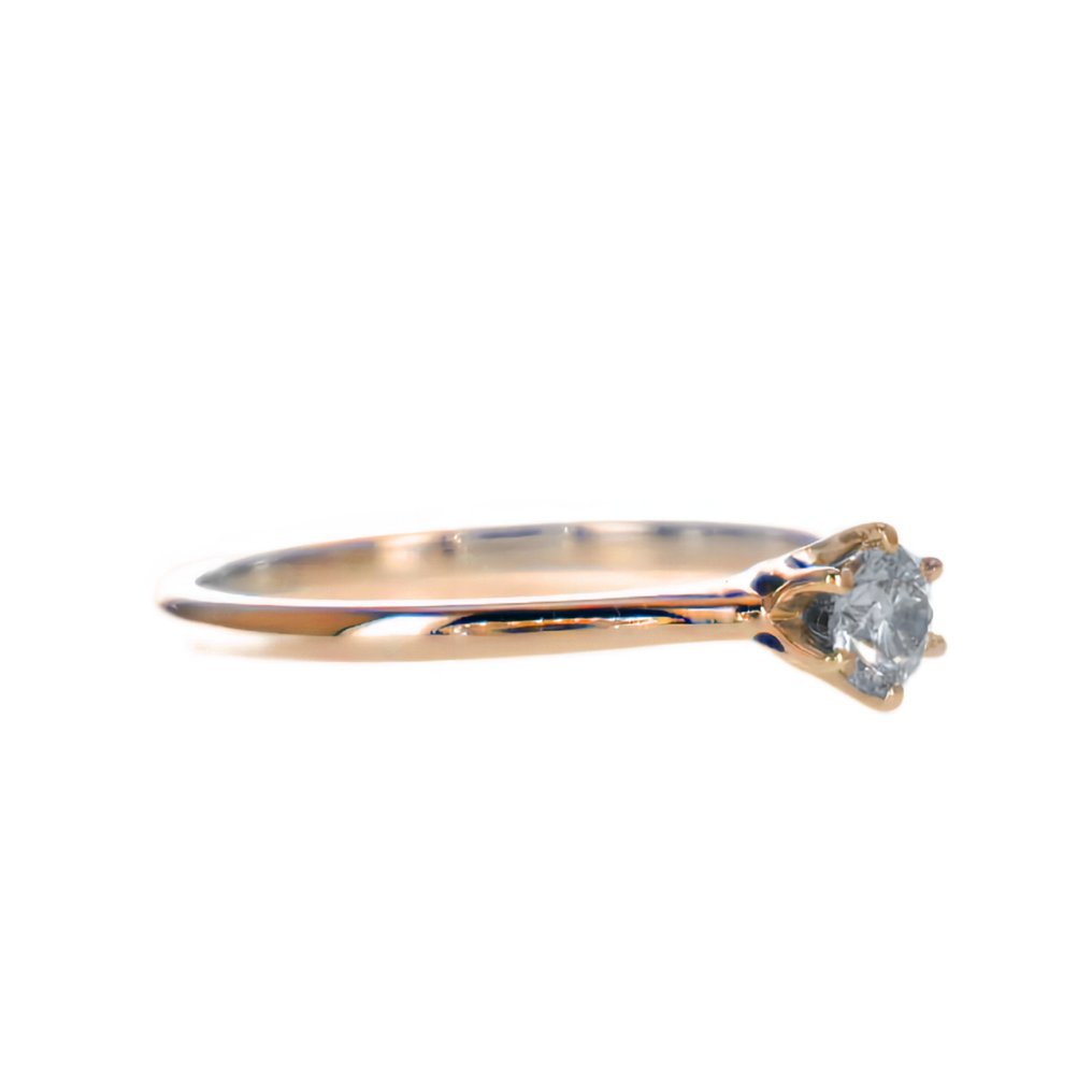 Ring - 14 kt. Rose gold -  0.25 tw. Diamond  (Natural) #2.1