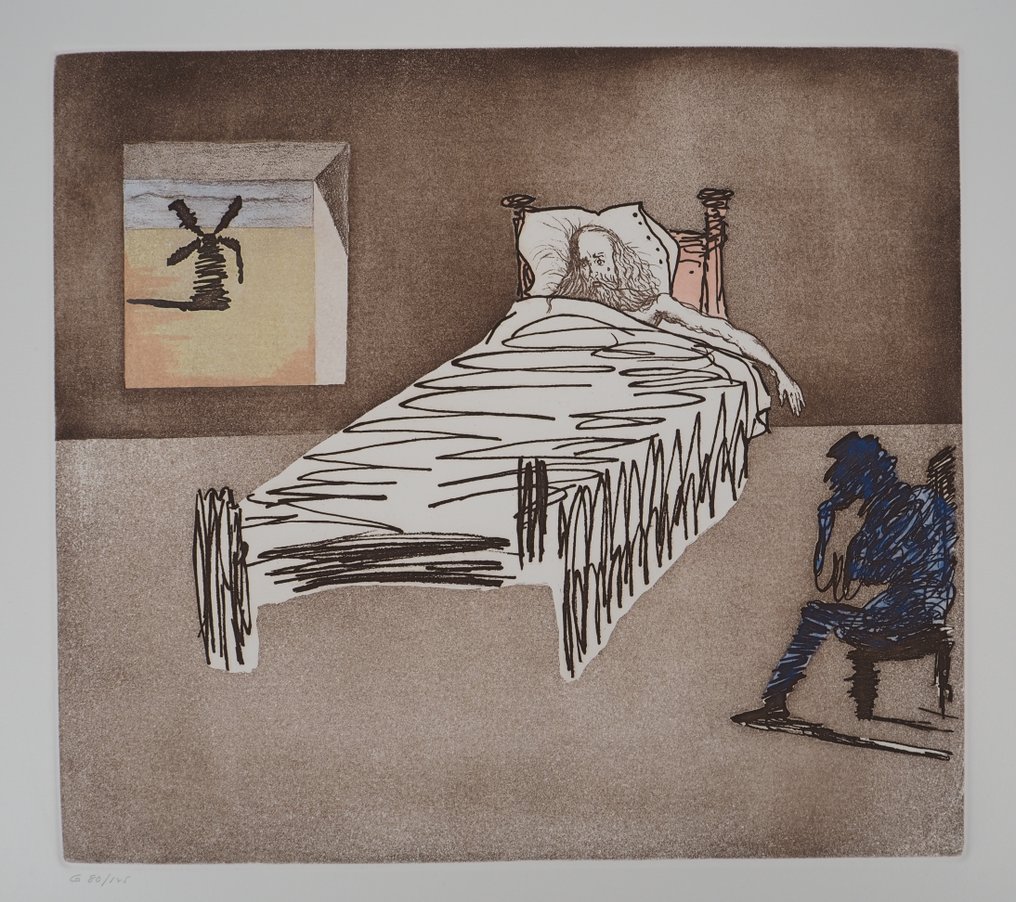 Salvador Dali (1904-1989) - Don Quichotte au lit #1.0