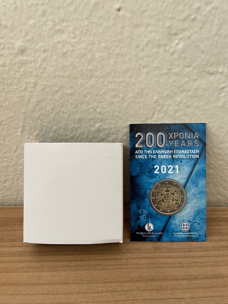 希腊. 2 Euro 2021 "Greek Revolution" (2 coins) Proof + BU  (没有保留价) #2.1