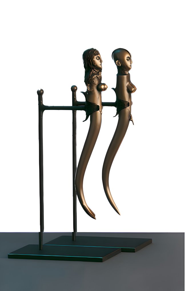 Paul Wunderlich (1927-2010) - Statuette, Triton und Melusine - 39 cm -  - 1994 #2.1