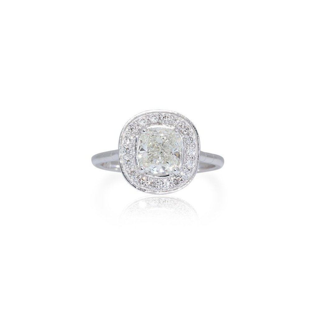 戒指 - 18K包金 白金 -  1.70ct. tw. 钻石  (天然) - 钻石 #1.1