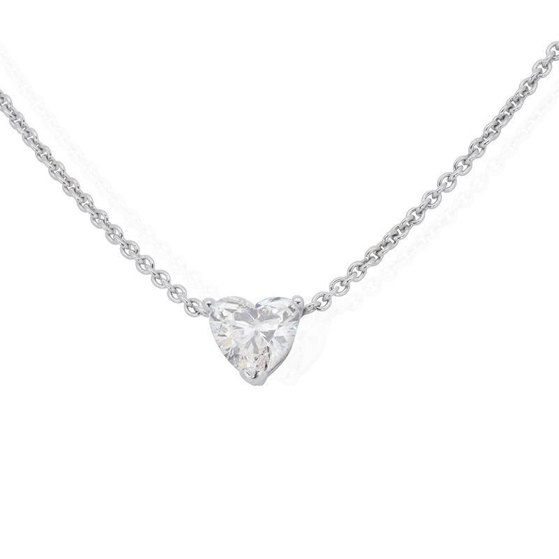 Halskette - 18 kt Weißgold -  1.01ct. tw. Diamant  (Natürlich) #1.2