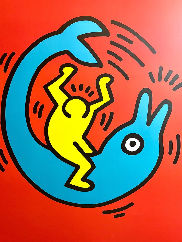 Keith Haring (after) - Dolphin Button (1989) - 1990s #1.0