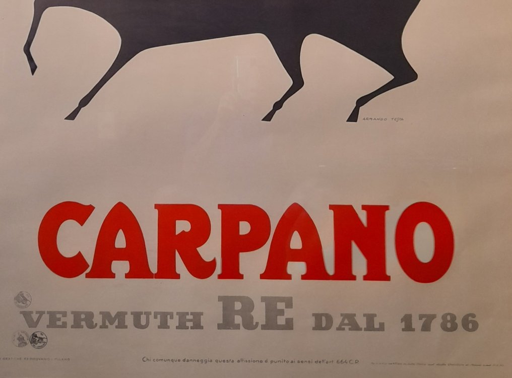 Armando Testa - Carpano Re Extra large 273 x197 cm on white linen canvas - década de 1950 #1.3