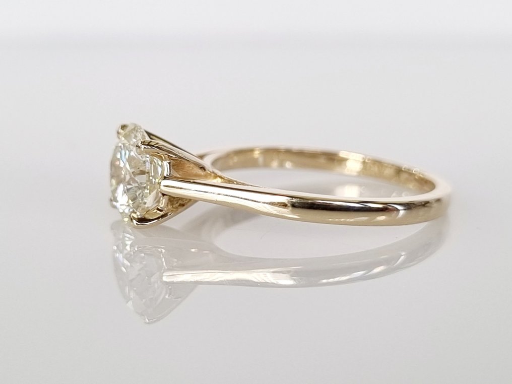 Bague de fiançailles - 14 carats Or jaune -  1.51ct. tw. Diamant  (Naturelle) #2.2