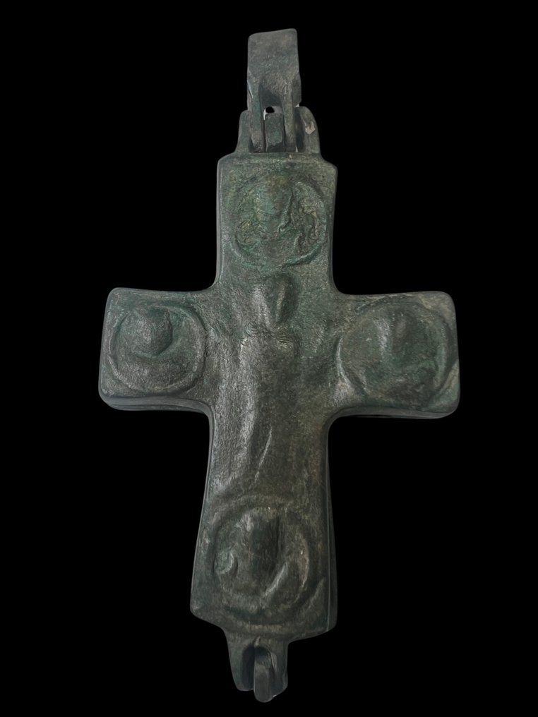 Byzantinisch Bronze Kreuz - 95.3 mm #1.2