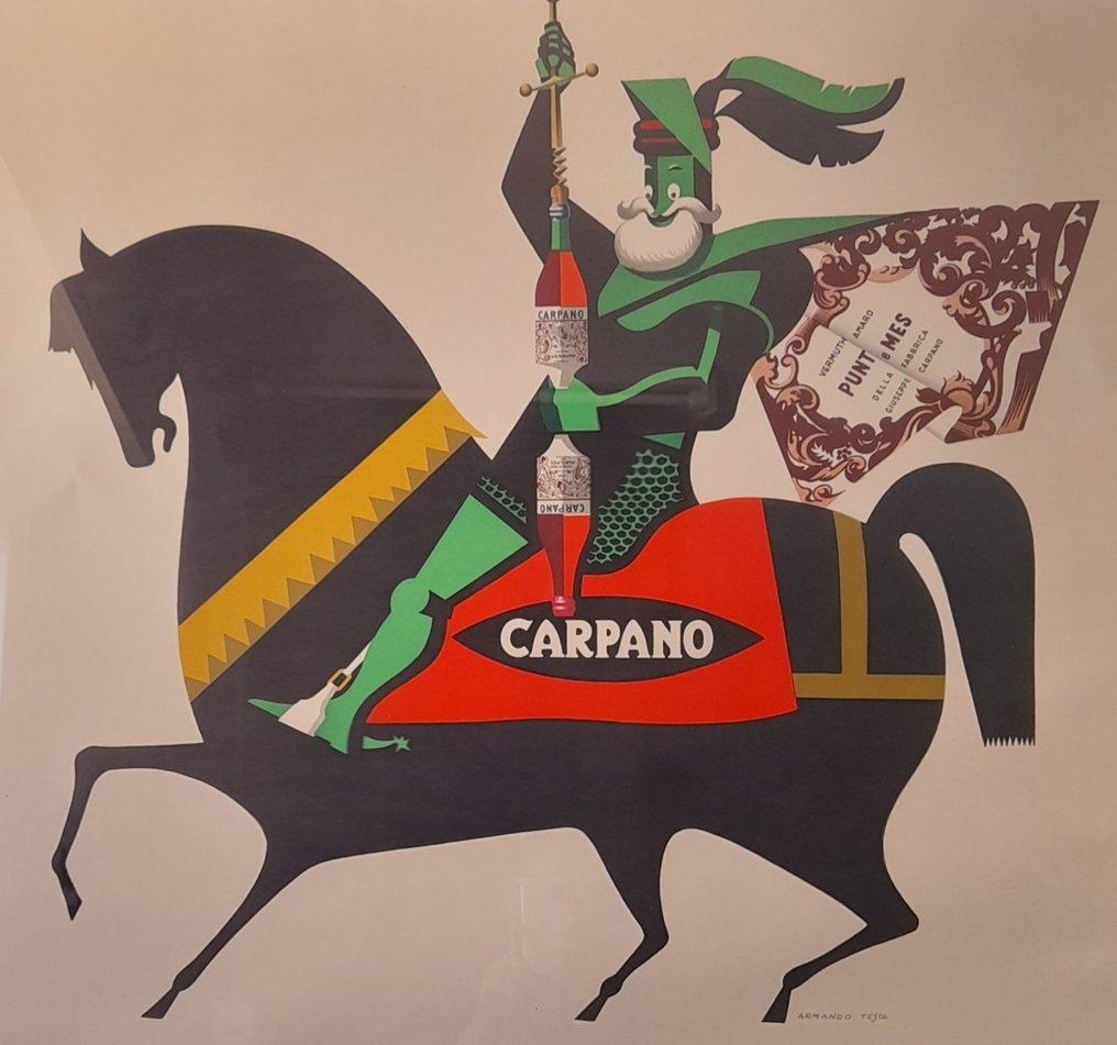 Armando Testa - Carpano Re Extra large 273 x197 cm on white linen canvas - Década de 1950 #1.2