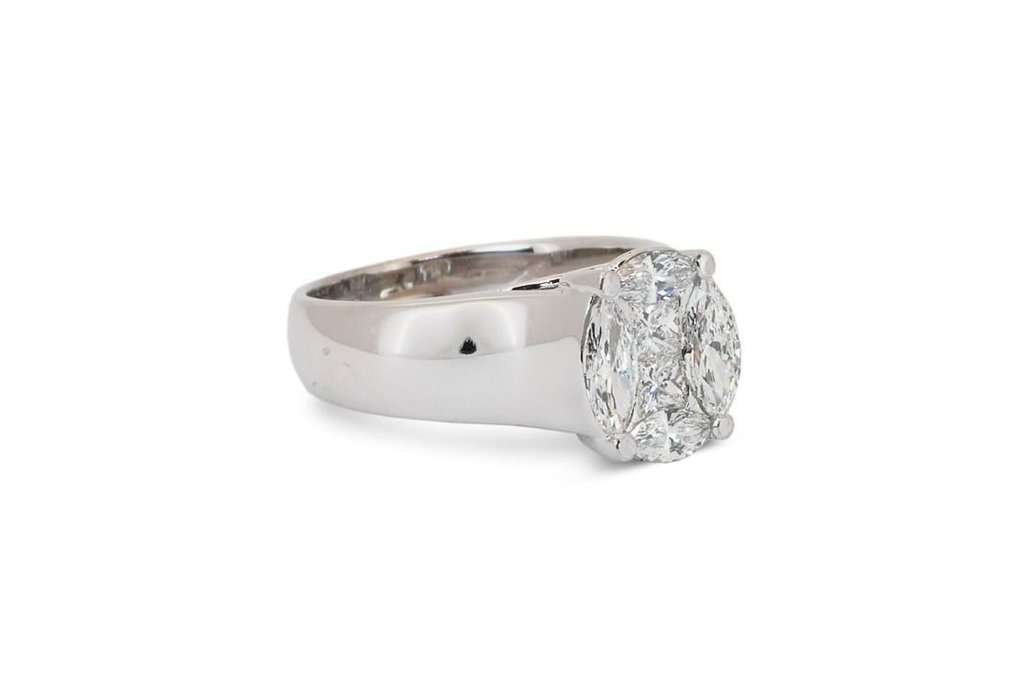 Ring - 18 kt. White gold -  0.98 tw. Diamond  (Natural) - Diamond #3.2