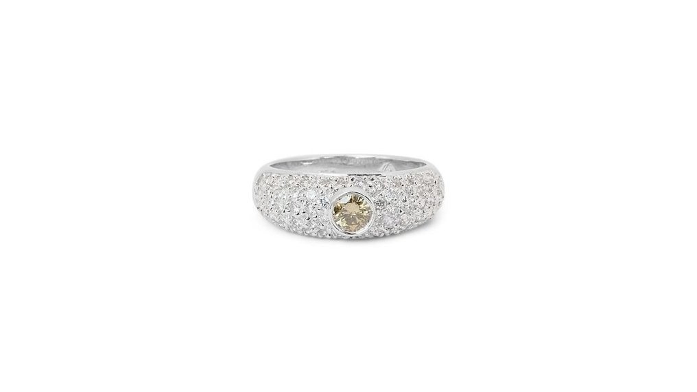 Anel - 18 K Ouro branco -  1.00ct. tw. Diamante  (Natural) - Diamante #1.1