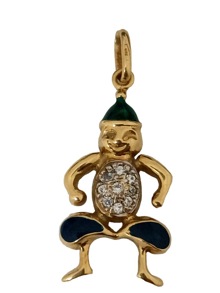 Vedhæng - 18 kraat Gulguld - Diamant #1.0