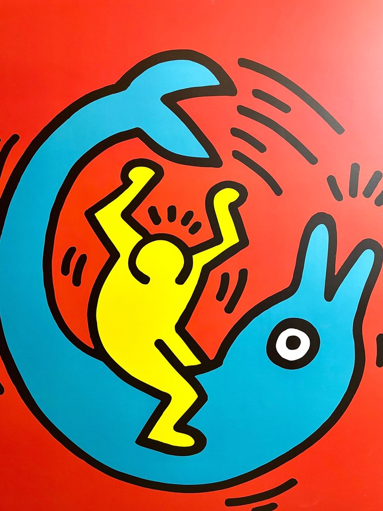 Keith Haring (after) - Dolphin Button (1989) - 1990s #1.0