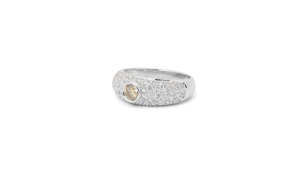 Anel - 18 K Ouro branco -  1.00 tw. Diamante  (Natural) - Diamante  #3.1