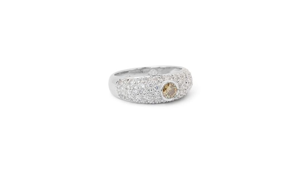 Anel - 18 K Ouro branco -  1.00ct. tw. Diamante  (Natural) - Diamante #2.1
