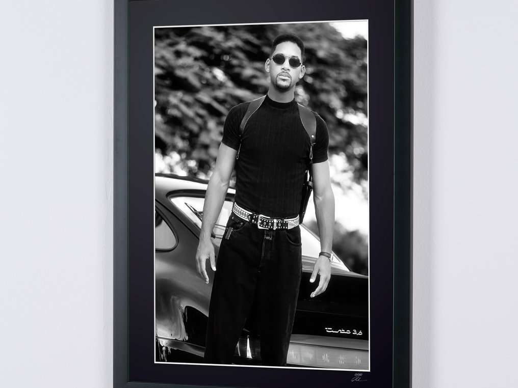 Bad Boys 1995 - Will Smith «Mike Lowrey » & his Porsche 911 Turbo - Fine Art Photography - Luxury Wooden Framed 70X50 cm - Limited Edition Nr 03 of 30 - Serial ID 16809 - Original Certificate (COA), Hologram Logo Editor and QR Code #3.2
