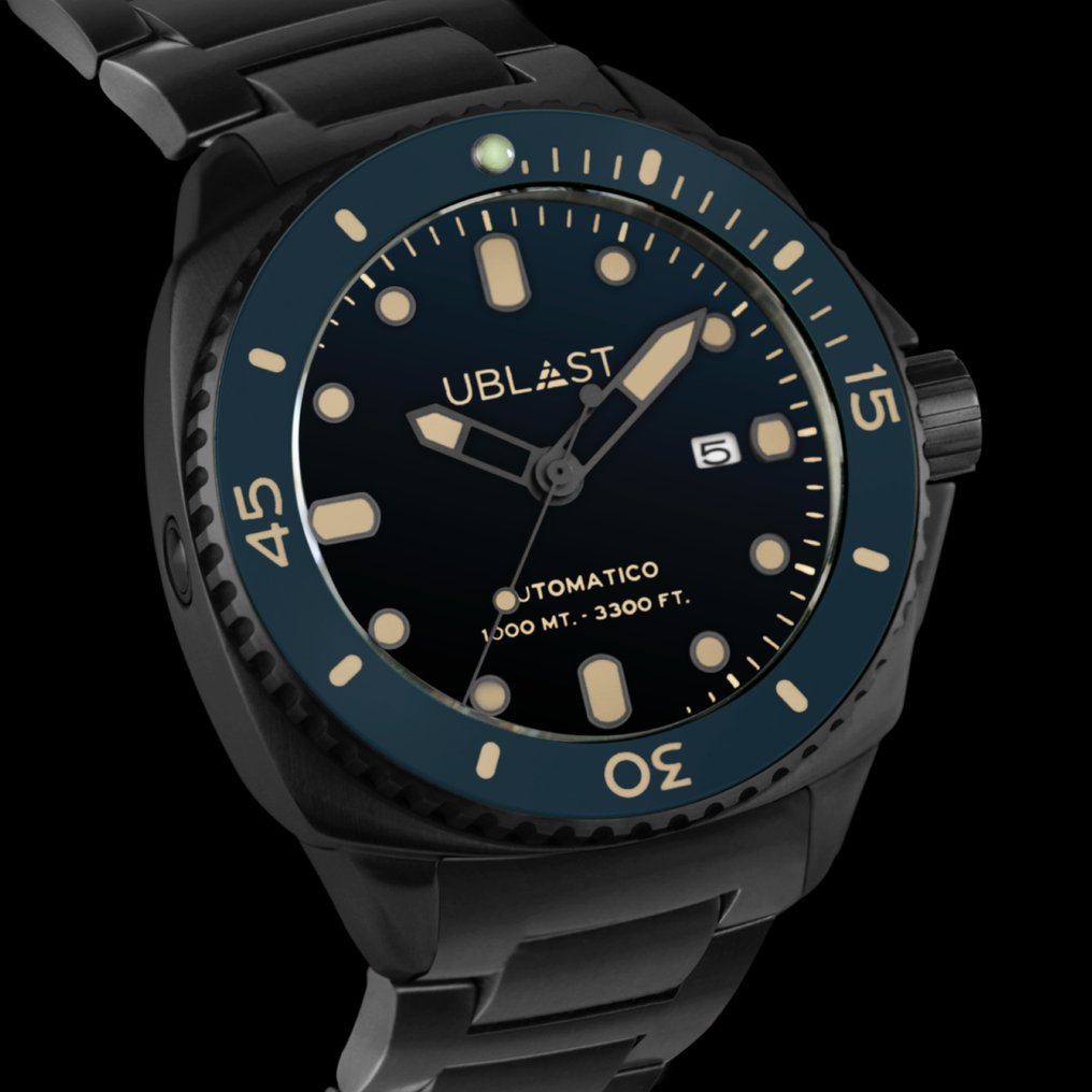 Ublast - SeaStrong All Black Steel - UBSS46SBBU - Sub 100 ATM - Homem - Novo #1.1