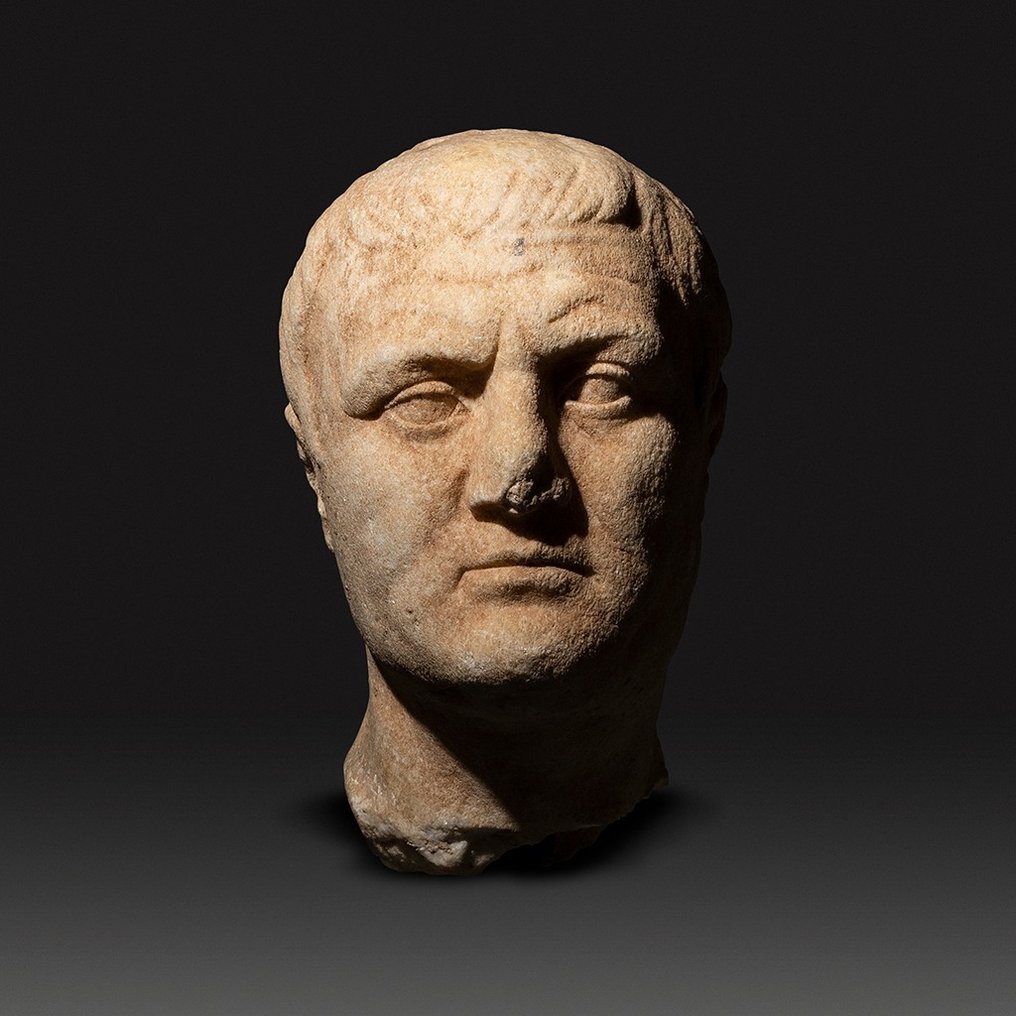 Antigua Roma Mármol Retrato masculino, siglo I a.C. – siglo I d.C., 32,4 cm de altura. Ex Bonham. Obra maestra. #1.1