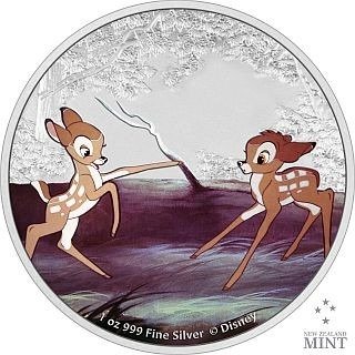 Νιούε. 2022 80 Jahre Bambi - Bambi & Faline, 1 Oz (.999) #1.0