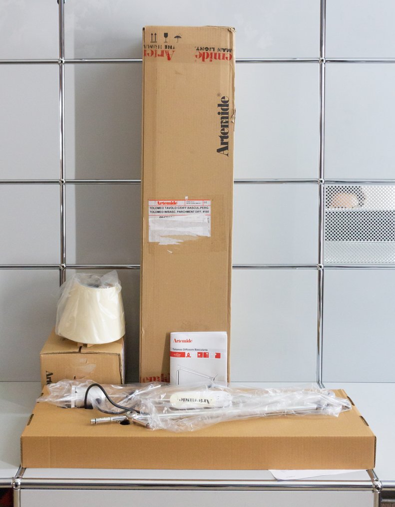 Artemide - Michele De Lucchi, Giancarlo Fassina - Φωτιστικό γραφείου - Tolomeo Basculante Clamp - Αλουμίνιο, Περγαμηνή #1.0