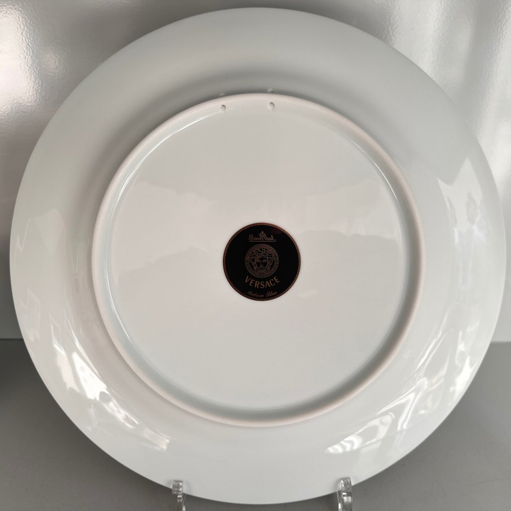 Rosenthal - Gianni Versace - Tányér - Medusa - Blau Platzteller - 31 cm Wandteller - Porcelán - Vintage #4.3