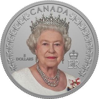 Canada. 5 Dollars 2022 A Portrait of Queen Elizabeth II, (.999)  (Fără preț de rezervă) #1.1
