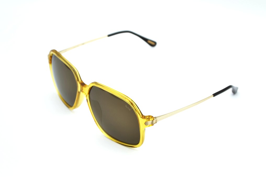 Alfred Dunhill - London - SDH130 - Exclusive Acetate & Gold Metal - Yellow Design - *New* - Solbriller #4.3