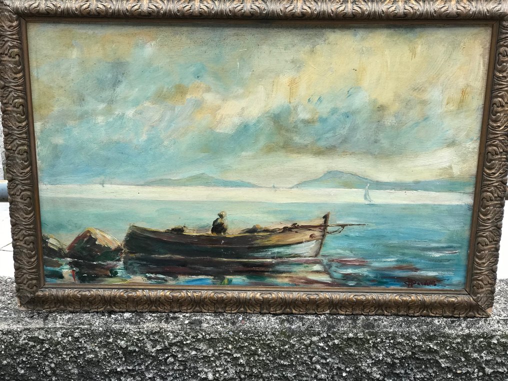 Scuola italiana (XIX) - Pescatori in Mare #3.1