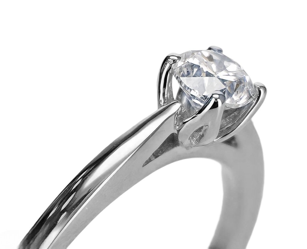 Anel de noivado - 14 K Ouro branco -  0.38ct. tw. Diamante  (Natural) #2.1