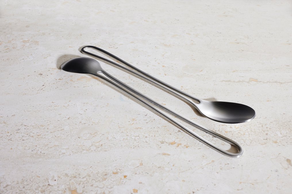 The OUTLINE Coffee spoon set Espresso, Coffee and Latte Spoons - Maarten Baptist - Cutlery set (18) - MATTE satin finish - stainless steel matte finish #3.2