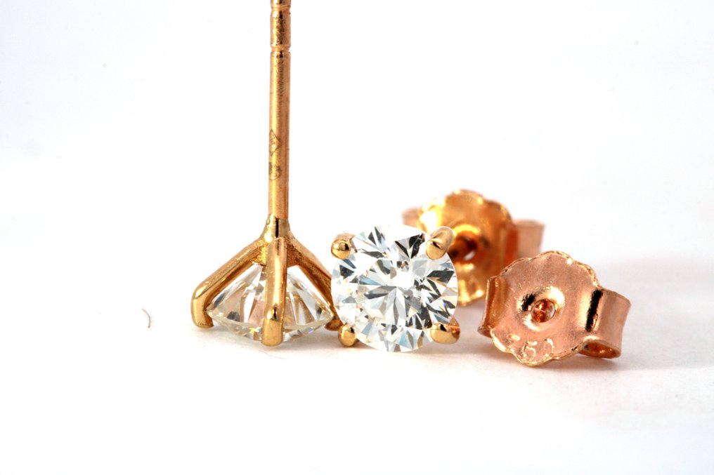 小型钉状耳环 黄金 钻石  (天然) #3.2