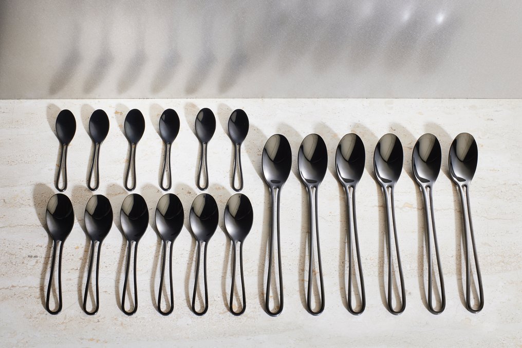 The OUTLINE Coffee spoon set Espresso, Coffee and Latte Spoons - Maarten Baptist - 餐具套裝 (18) - PVD 黑色涂层 - 钛涂层 #3.2