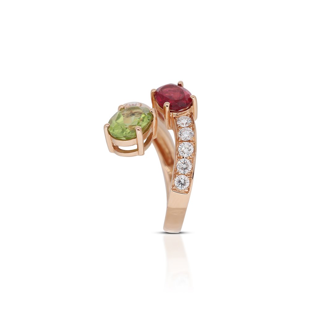 Δαχτυλίδι - 18 καράτια Ροζ χρυσό -  2.38 tw. Περίδοτο - Διαμάντι #2.1