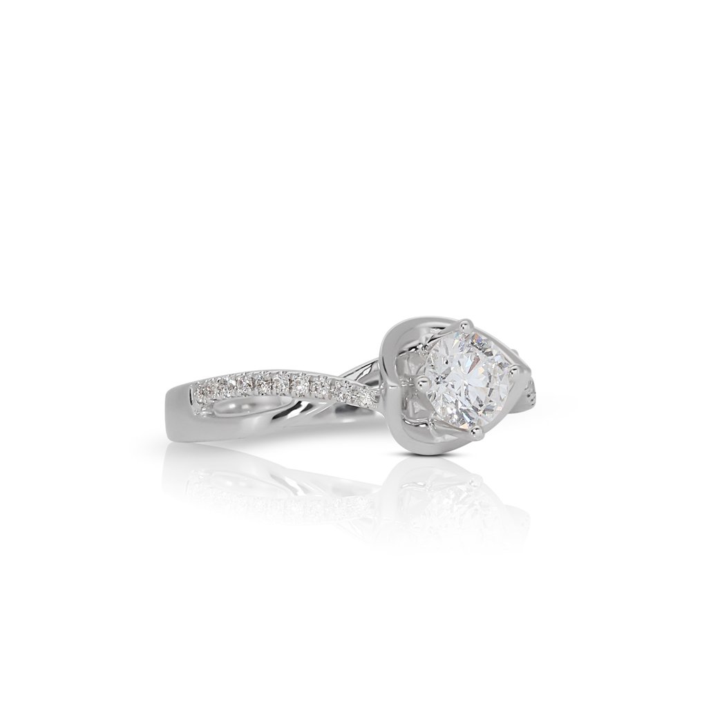 Anel - 18 K Ouro branco -  0.65ct. tw. Diamante  (Natural) - Diamante #1.2