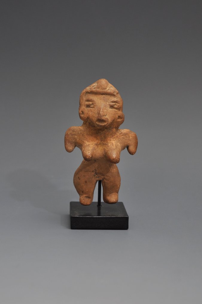 Veracruz, Mexique Céramique Figurine féminine avec test TL et licence d'exportation allemande. - 7.8 cm #1.1