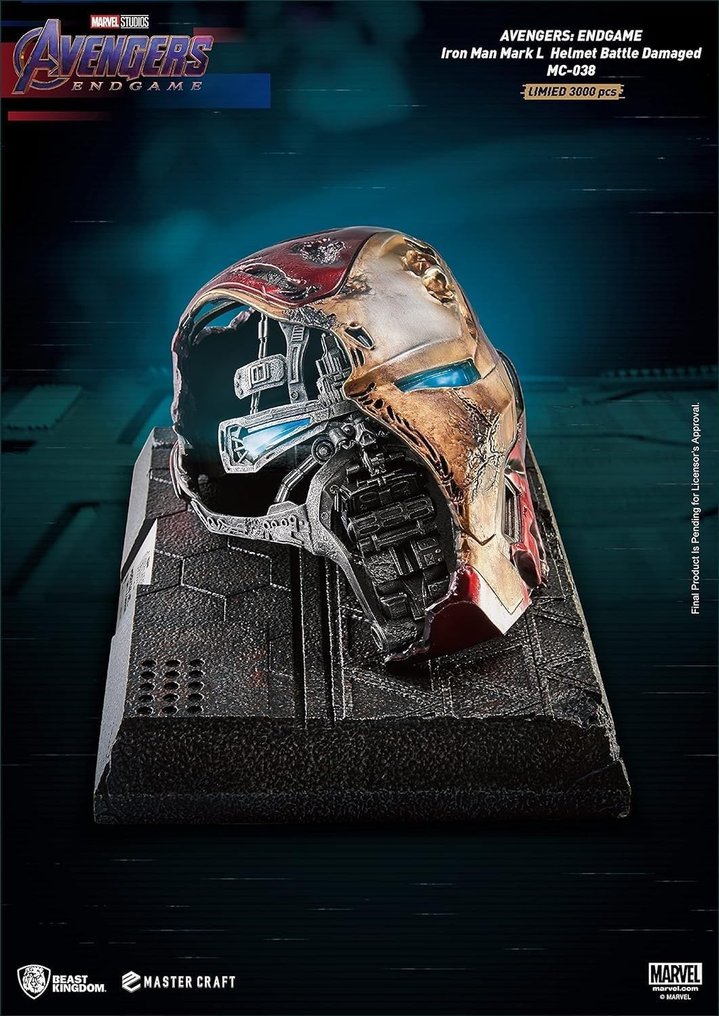 Endgame - MARVEL -  - Adereço de filme Vingadores: Ultimato - Batalha de capacete do Homem de Ferro Mark50 danificada 1/1 #2.2