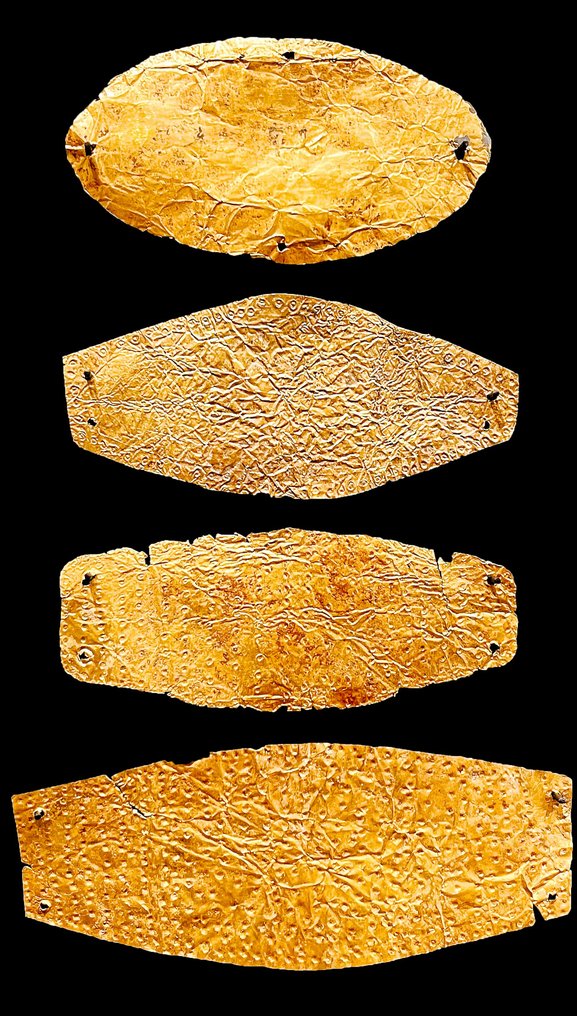 Oud-Grieks Goud Vier gouden mondstukken - 8e-5e eeuw v.Chr. - 8 cm #1.1