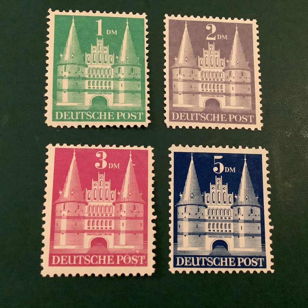 同盟国军事占领德国(英美区域） 1948 - 建筑物品牌价值在类型II中 - Michel 97/100 II wg #1.0