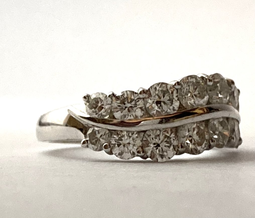 Pala Diamond - Pierścień wieczności - 18-karatowe Białe złoto - Diament  #3.1