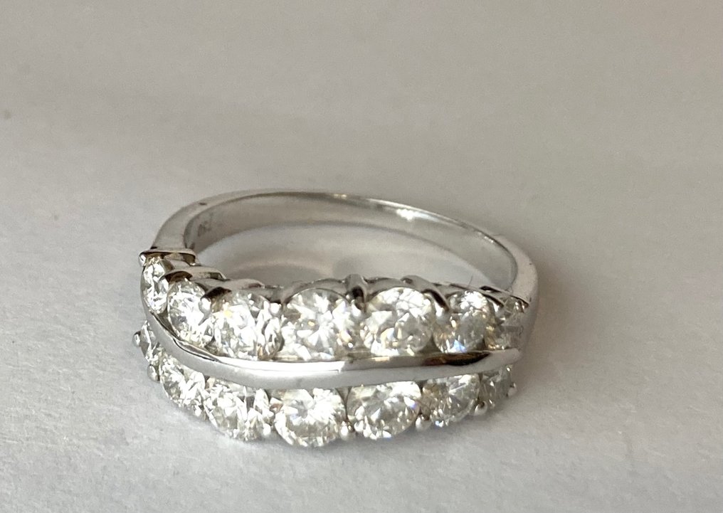 Pala Diamond - Pierścień wieczności - 18-karatowe Białe złoto - Diament  #1.1
