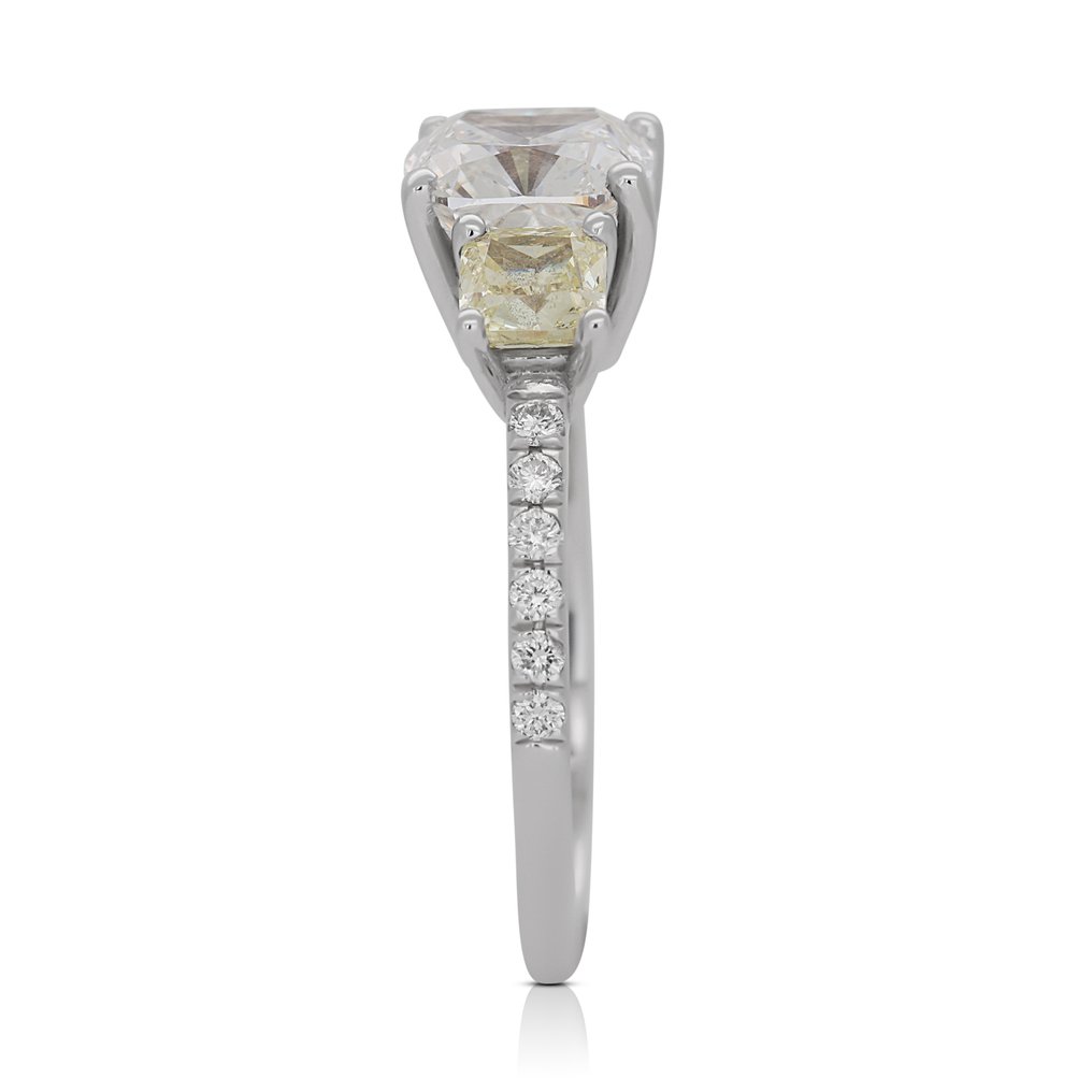 Bague - 18 carats Or blanc -  2.57ct. tw. Diamant  (Naturelle) - Diamant #1.2