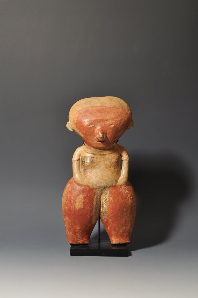 墨西哥西部奇內斯科 陶瓷 具有 TL 測試和德國出口許可證的站立女性人物。 - 29.5 cm #1.1
