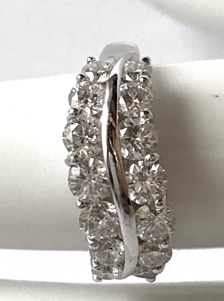 Pala Diamond - Pierścień wieczności - 18-karatowe Białe złoto - Diament  #2.1