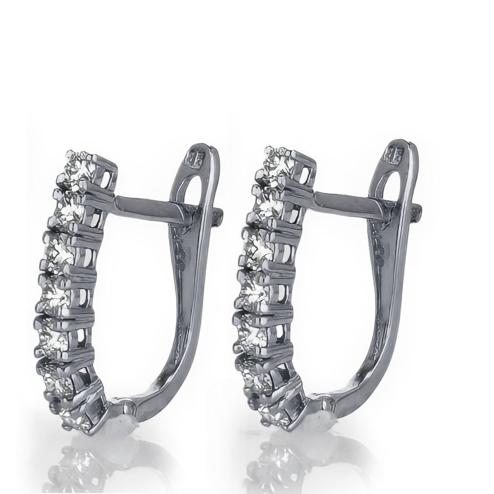 Kreolen - 14 kt Weißgold - 0.61ct. tw. - Diamant #1.0