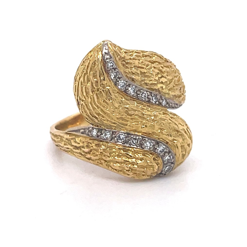 戒指 - 18K包金 黄金 钻石  (天然) #2.1